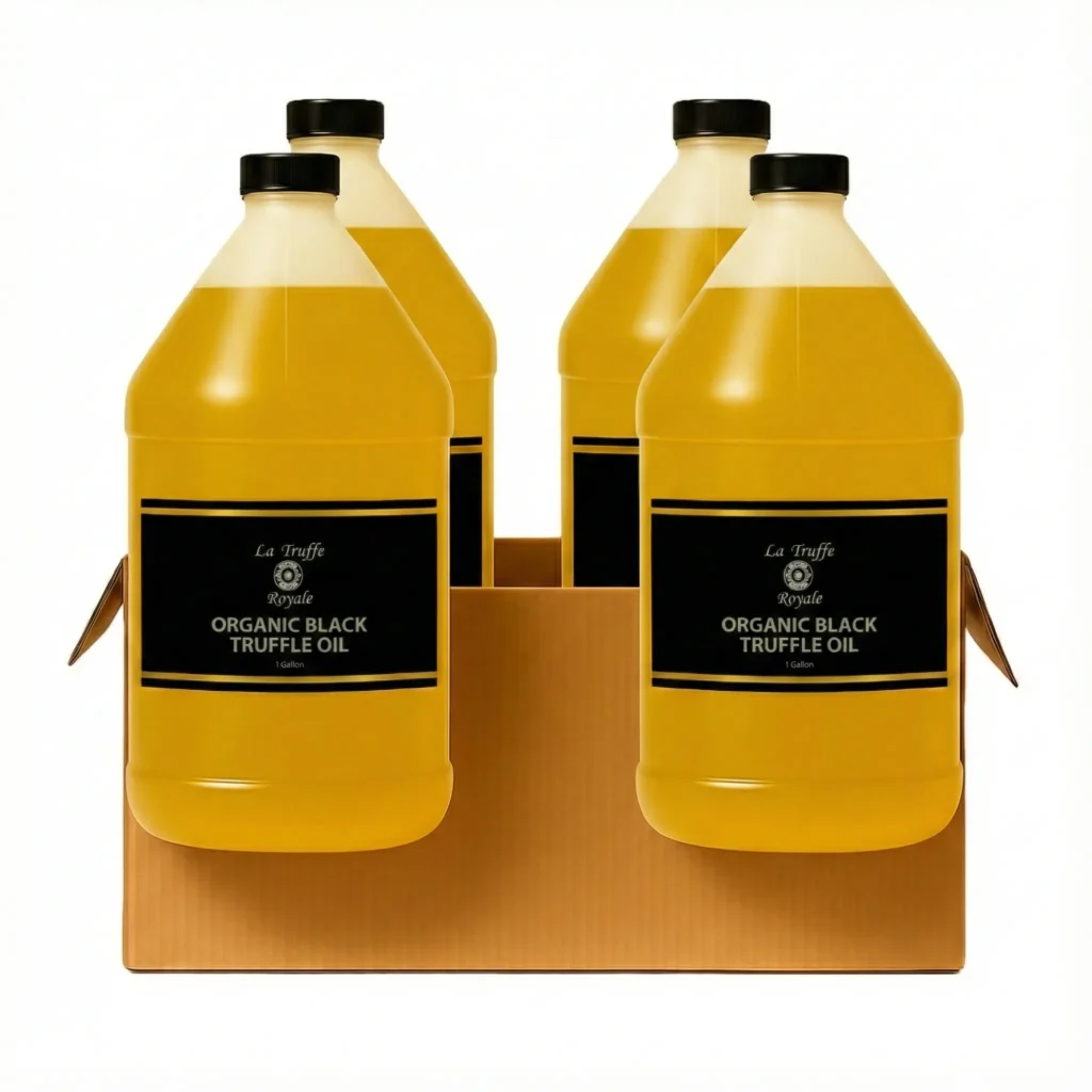 Case of Organic Black Truffle Oil - 1 Gallon Jugs - Four in a Case