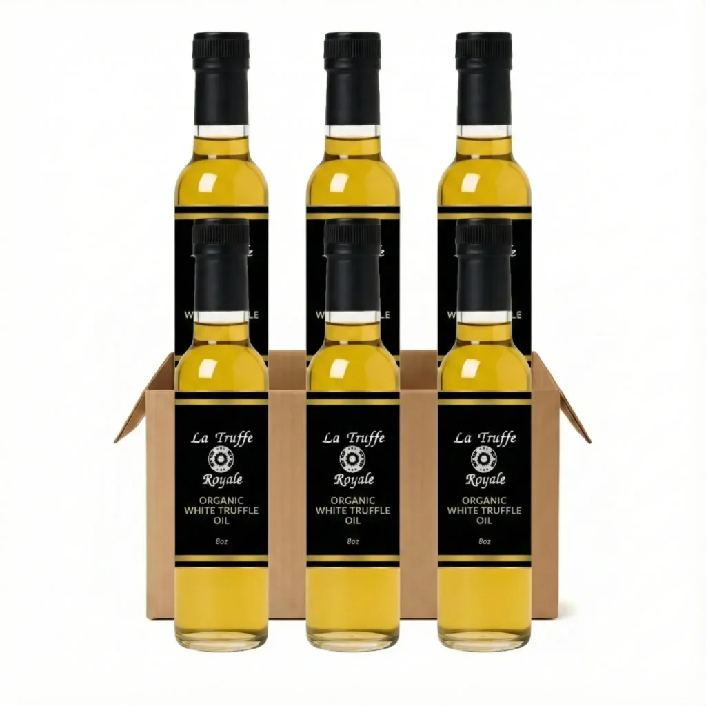 Case of six La Truffe Royale Organic White Truffle Oil - 8oz Bottles