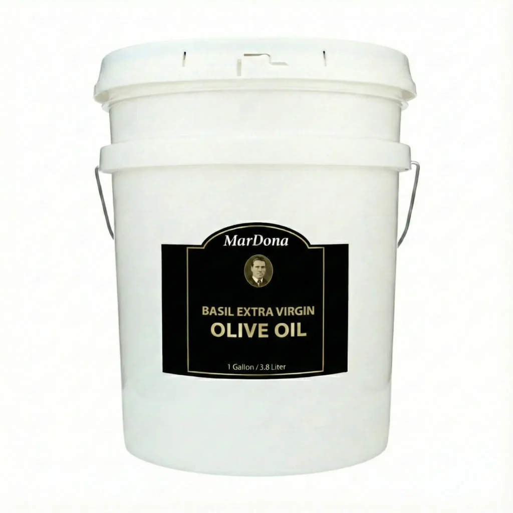 MarDona Basil Extra Virgin Olive Oil - Food Service & Bulk - 5 Gallon Pail