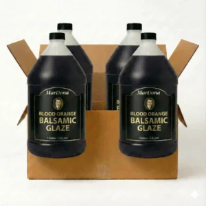 MarDona - Blood Orange Balsamic Glaze - Food Service & Bulk - 1 Gallon Jugs - Case of Four