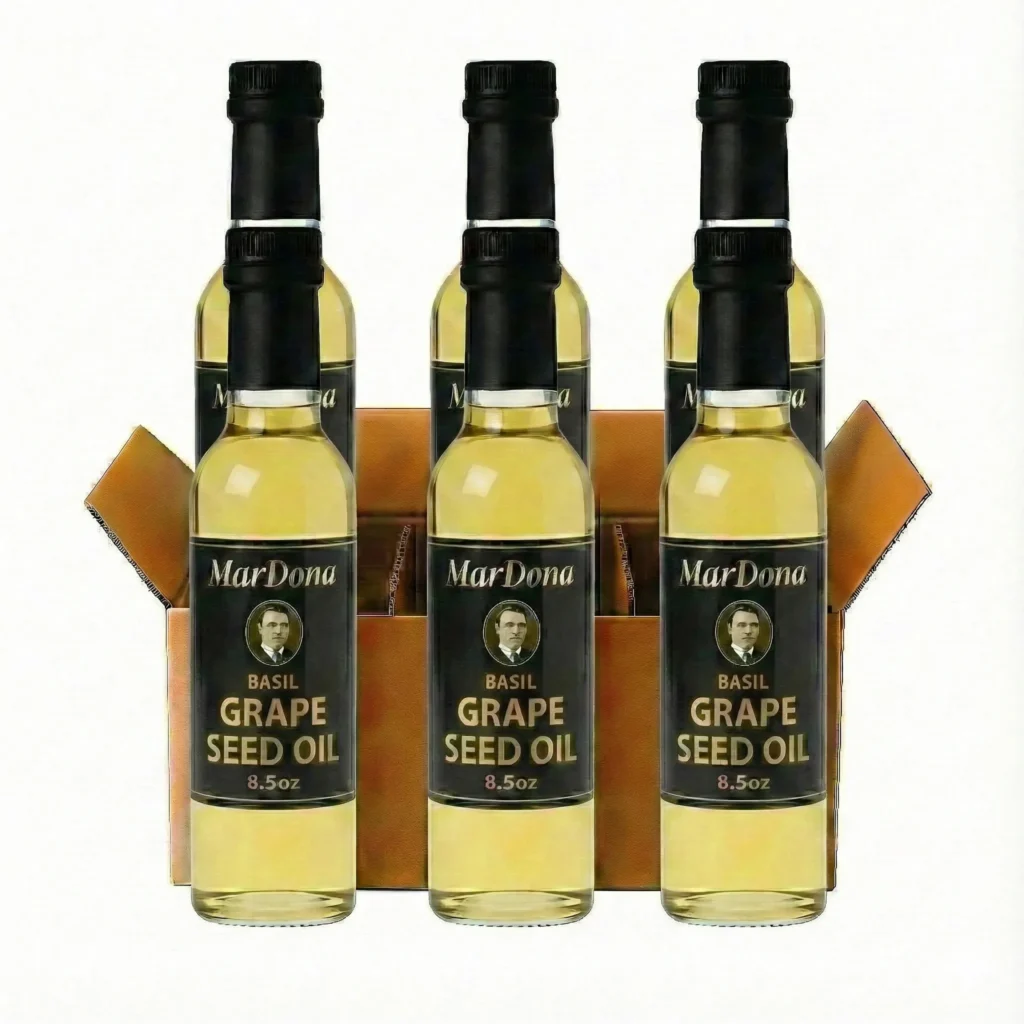 MarDona Basil Grapeseed Oil - 8.5 oz Bottles - Case of Six