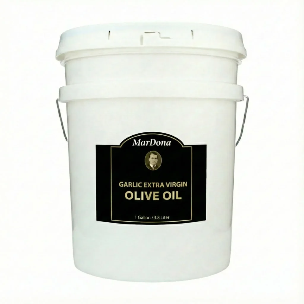 MarDona Garlic Extra Virgin Olive Oil - Food Service & Bulk - 5 Gallon Pail