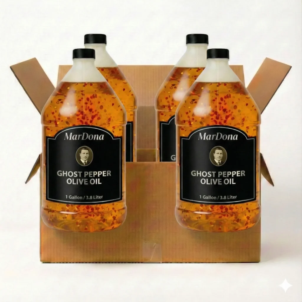 MarDona Ghost Pepper Olive Oil - 1 Gallon - Case of 4