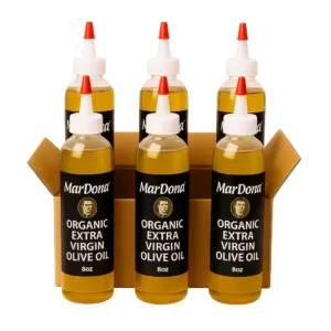 MarDona Organic Extra Virgin Olive Oil - 8 oz - Squeeze Bottles - Case of Six