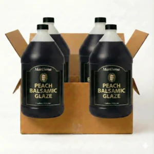 MarDona - Peach Balsamic Glaze - Food Service & Bulk - 1 Gallon Jugs - Case of Four